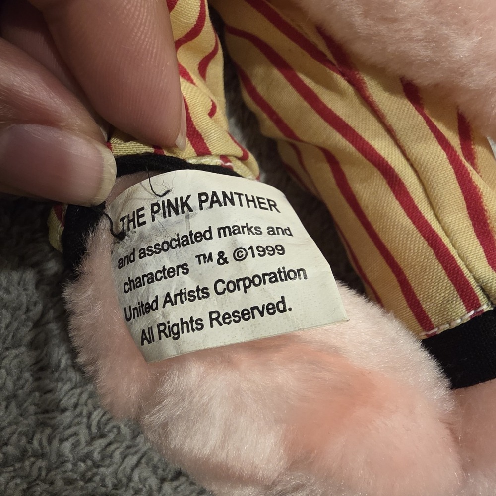 Pink Panther Plush 10" In Pajamas & Stocking Cap Vintage 1999 - Picture 6 of 6